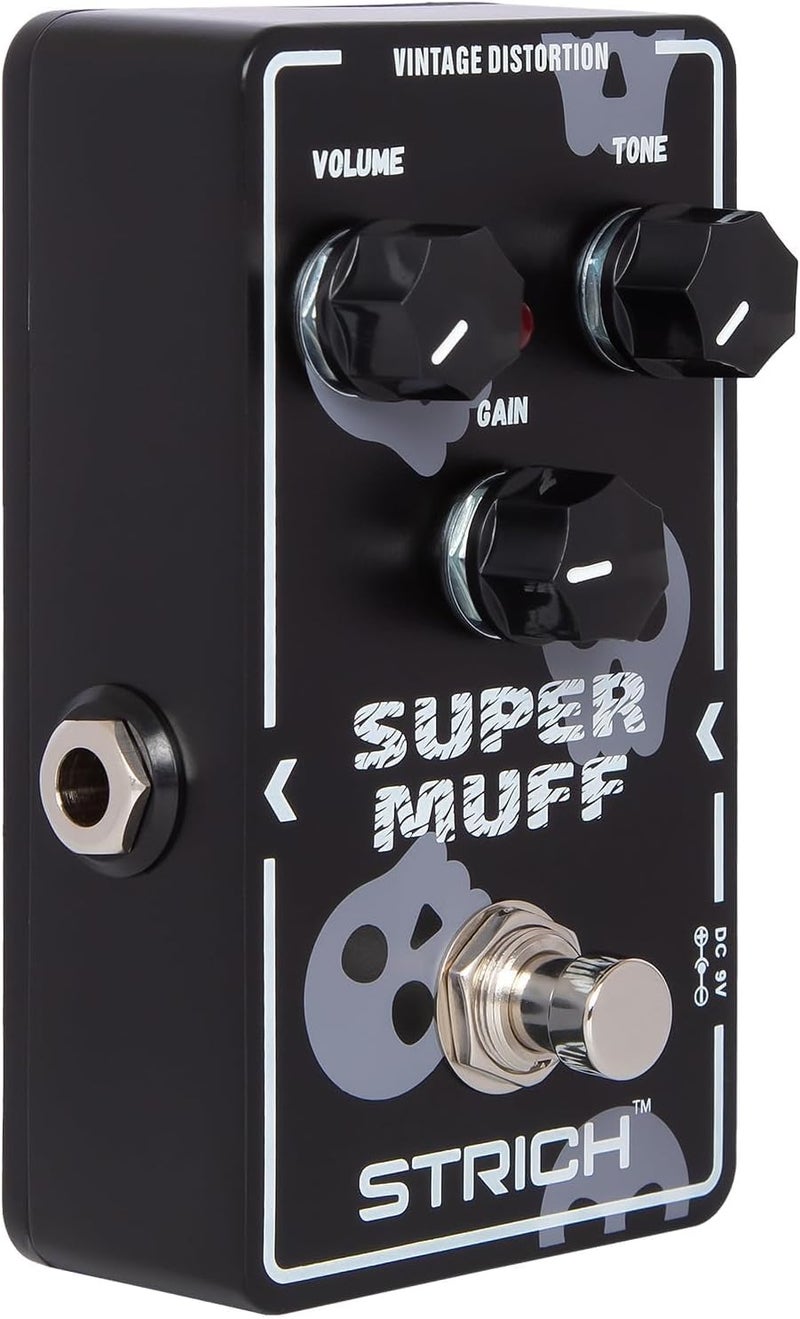 STRICH Distortion Guitar Pedal, Morpher Distortion, Super Muff Analog, Tight, Classic Crunch 80s Metal, True Bypass for Electric Guitar, White and Black - Image 1
